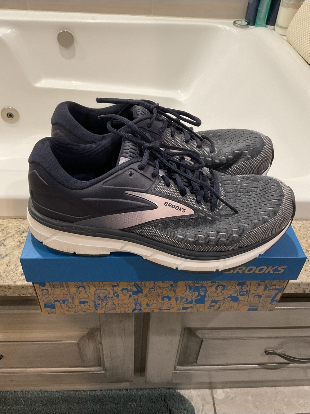 Brooks Women's Shoe Box in Blue with Blush Accent Dyad 11